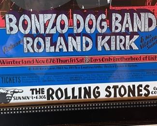 Led Zeppelin Winterland Concert Poster Framed Bonzo Dog Band Roland Kirk Wolfgang's Vault Frame: 26x21 Poster: 22x14in HxWxD