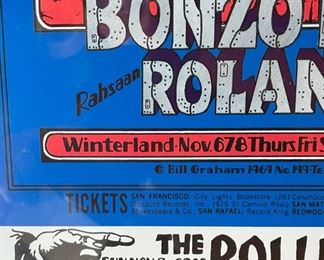 Led Zeppelin Winterland Concert Poster Framed Bonzo Dog Band Roland Kirk Wolfgang's Vault Frame: 26x21 Poster: 22x14in HxWxD