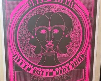 1968 Alice Cooper Blue Cheer Nitty Gritty Dirt Band & The Nazz Concert Poster Frame”d Frank Bettencourt" signed Frame: 27x21. Poster: 21.25x15.75 HxWxD