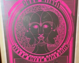 1968 Alice Cooper Blue Cheer Nitty Gritty Dirt Band & The Nazz Concert Poster Frame”d Frank Bettencourt" signed Frame: 27x21. Poster: 21.25x15.75 HxWxD