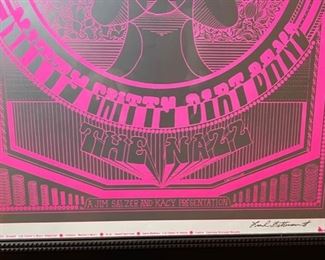 1968 Alice Cooper Blue Cheer Nitty Gritty Dirt Band & The Nazz Concert Poster Frame”d Frank Bettencourt" signed Frame: 27x21. Poster: 21.25x15.75 HxWxD