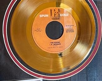 The Doors LA Woman 24kt Gold Plated Record Lyrics Framed Collage w/ COA 25x22
