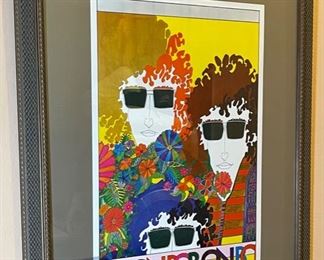 Bob Dylan Bob On Bob Concert Poster w/ 1966 ticket Frame: 37x22. Poster: 24.75 x 16.25 HxWxD
