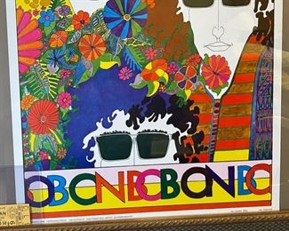 Bob Dylan Bob On Bob Concert Poster w/ 1966 ticket Frame: 37x22. Poster: 24.75 x 16.25 HxWxD