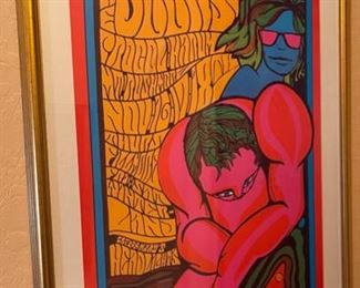 The Doors 1967 Fillmore Concert Poster Procol Harum Mt. Rushmore Frame: 37x28. Poster: 32x21.5 HxWxD