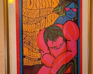 The Doors 1967 Fillmore Concert Poster Procol Harum Mt. Rushmore Frame: 37x28. Poster: 32x21.5 HxWxD