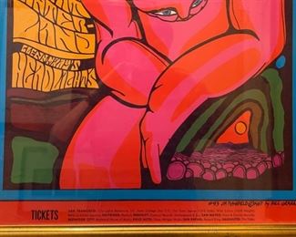 The Doors 1967 Fillmore Concert Poster Procol Harum Mt. Rushmore Frame: 37x28. Poster: 32x21.5 HxWxD