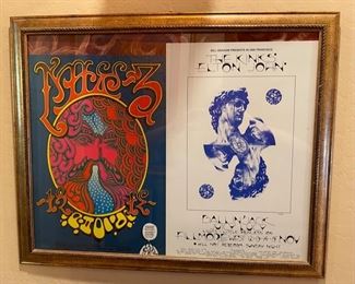 2pc Chuck Berry Sons of Champlin & The Kinks Elton John Concert Posters Frame: 26x31 Chuck Berry: 19 7/8 x 14in. Elton John: 21x14in HxWxD