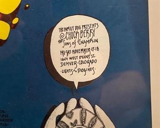 2pc Chuck Berry Sons of Champlin & The Kinks Elton John Concert Posters Frame: 26x31 Chuck Berry: 19 7/8 x 14in. Elton John: 21x14in HxWxD