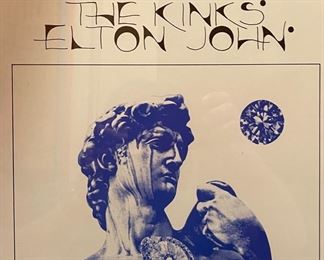 2pc Chuck Berry Sons of Champlin & The Kinks Elton John Concert Posters Frame: 26x31 Chuck Berry: 19 7/8 x 14in. Elton John: 21x14in HxWxD