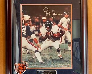 Gale Sayers Chicago Bears Signed 16x20 Photo GTSM Hologram Autograph w/ COA Frame; 30x 25.5. Image; 19 1/4 x 15 1/4 HxWxD