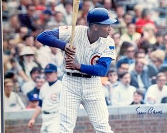 Ernie Banks Chicago Cubs Signed 16x20 Photo Autograph w/ COA Frame; 26 1/4 x 22. HxWxD