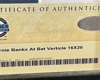 Ernie Banks Chicago Cubs Signed 16x20 Photo Autograph w/ COA Frame; 26 1/4 x 22. HxWxD