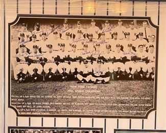 1961 New York Yankees Signature Collage Photo Autograph w/ COA Mickey Mantle Yogi Berra Frame; 37 x 35 HxWxD