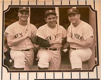 1961 New York Yankees Signature Collage Photo Autograph w/ COA Mickey Mantle Yogi Berra Frame; 37 x 35 HxWxD