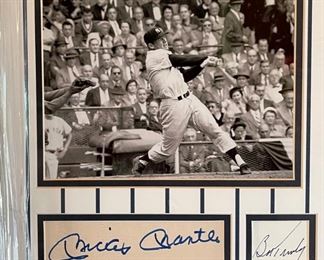 1961 New York Yankees Signature Collage Photo Autograph w/ COA Mickey Mantle Yogi Berra Frame; 37 x 35 HxWxD