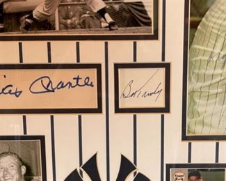 1961 New York Yankees Signature Collage Photo Autograph w/ COA Mickey Mantle Yogi Berra Frame; 37 x 35 HxWxD