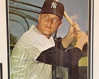 1961 New York Yankees Signature Collage Photo Autograph w/ COA Mickey Mantle Yogi Berra Frame; 37 x 35 HxWxD