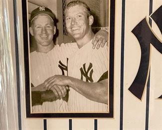 1961 New York Yankees Signature Collage Photo Autograph w/ COA Mickey Mantle Yogi Berra Frame; 37 x 35 HxWxD