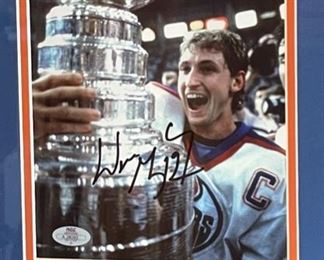 Wayne Gretzky Signed Photo Collage Autograph w/ COA Frame; 19.5 x 23.5 HxWxD