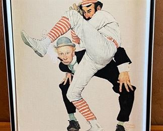 Norman Rockwell Baseball Low and Inside Canvas Print Frame: 15.25x12.25in HxWxD