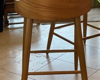 2pc Retro Bent Plywood Counter Height Chairs Barstools PAIR 41x23x21in seat; 30in HxWxD