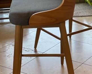 2pc Retro Bent Plywood Counter Height Chairs Barstools PAIR 41x23x21in seat; 30in HxWxD