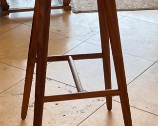 Single Retro Vinyl Bent Plywood Barstool Walnut 34x15x15in seat: 31in HxWxD