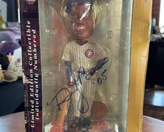 Dusty Baker Chicago Cubs Signed Bobblehead 10x5.75x5in HxWxD
