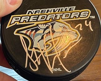 Nashville Predators #24 Signed Hockey Puck