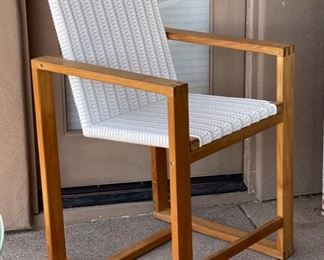 Laurent Teak Counter Height Chair Stool All-weather Wicker 42 x 25.5 x 25.25 Seat height; 24.5 HxWxD