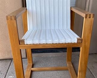 Laurent Teak Counter Height Chair Stool All-weather Wicker 42 x 25.5 x 25.25 Seat height; 24.5 HxWxD