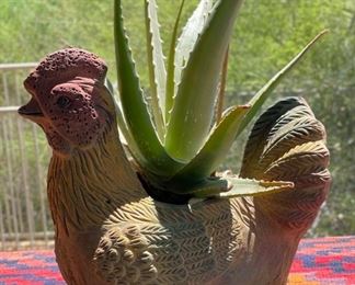Aloe Vera Plant Chicken Planter/Pot 12 x 7 x 14 HxWxD