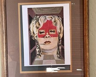 Salvador Dali Mae West Litho Print Frame: 19.26x16. Image: 10x6.25in HxWxD