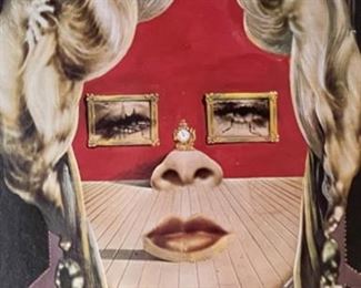 Salvador Dali Mae West Litho Print Frame: 19.26x16. Image: 10x6.25in HxWxD