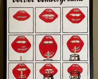 Andy Warhol's Velvet Underground Poster Framed 37.5x25.5in HxWxD