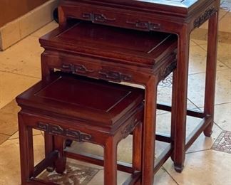 3pc Asian Nesting Tables 22x17.25x12 HxWxD