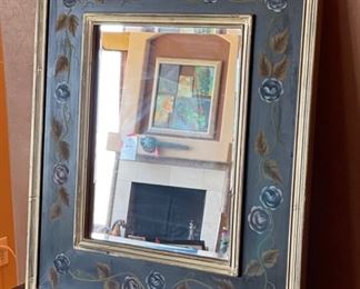 Artistic Moments Hand Painted Rustic Frame Mirror 32x28.5x1.5 HxWxD