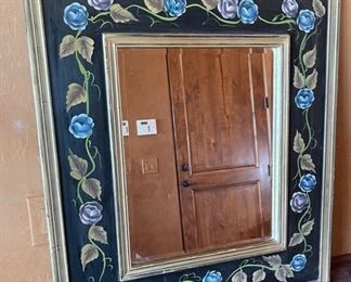 Artistic Moments Hand Painted Rustic Frame Mirror 32x28.5x1.5 HxWxD