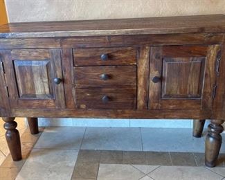 Rustic Mesquite Sideboard Buffet 33x54x18.25 HxWxD