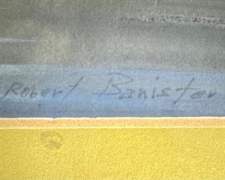 Robert Banister Original Art Shack on River Bank Frame: 15 x 23.5. Image: Seven7 x 16 HxWxD