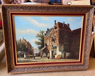 Original Art HT Topinan Street Scene Painting
