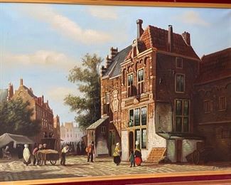 Original Art HT Topinan Street Scene Painting