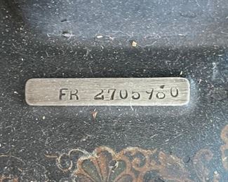 Antique White Rotary Treadle Sewing Machine in Cabinet 30x34x18in HxWxD