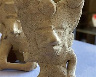 Lot of 5 Primitive Nahua Pottery Figures Ceramic	4in H	