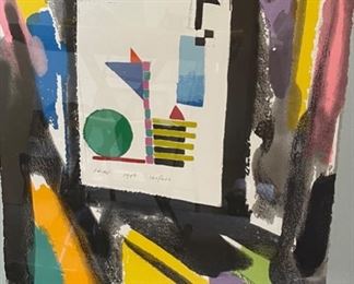 *Signed* Peter Shire Lithograph 1989 Untitled Litho Art	Frame 31x25.25in Art: 26.5X20in	HxWxD
