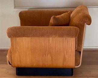 1970s Thonet Bent Plywood Plush Armchair with/ Ottoman Chair Bentwood	26x38x34in Seat: 14.5 Ottoman: 14.5x30x30in	HxWxD
