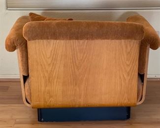 1970s Thonet Bent Plywood Plush Armchair with/ Ottoman Chair Bentwood	26x38x34in Seat: 14.5 Ottoman: 14.5x30x30in	HxWxD
