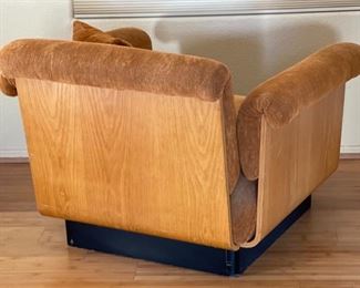 1970s Thonet Bent Plywood Plush Armchair with/ Ottoman Chair Bentwood	26x38x34in Seat: 14.5 Ottoman: 14.5x30x30in	HxWxD
