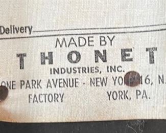 1970s Thonet Bent Plywood Plush Armchair with/ Ottoman Chair Bentwood	26x38x34in Seat: 14.5 Ottoman: 14.5x30x30in	HxWxD
